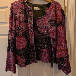 STUNNING 2 piece fully beaded Mother of the Bride outfit size 1X